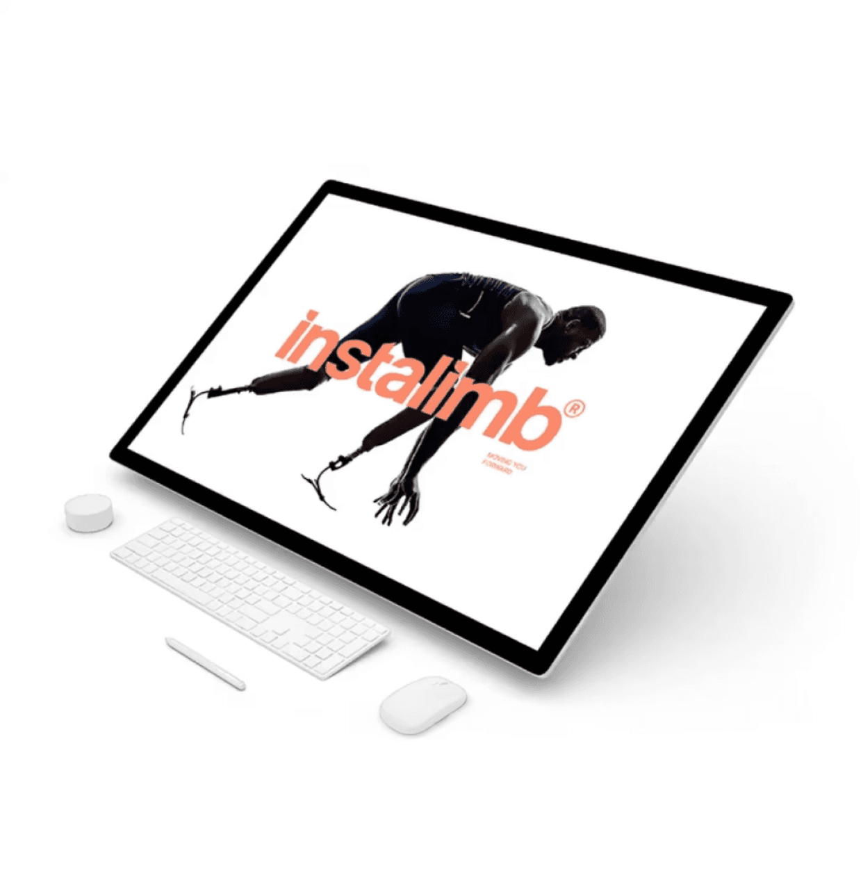 InstaLimb website interface highlighting human-first prosthetic innovation