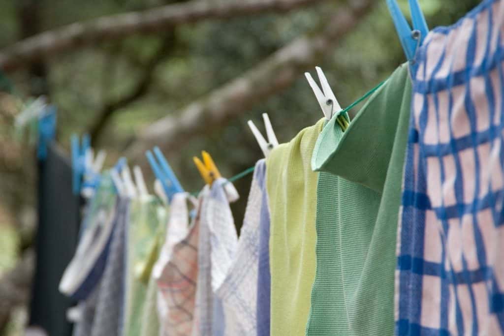 Extreme Frugality - Clothes line drying outside