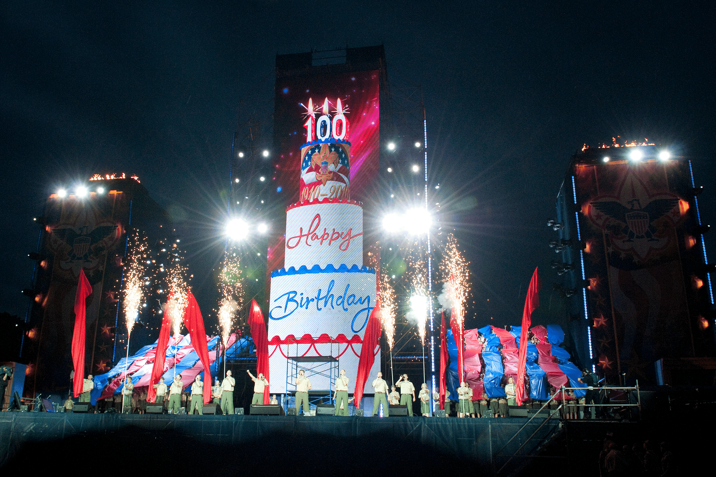 Boy Scouts 100th Anniversary National Scout Jamboree giant birthday cake