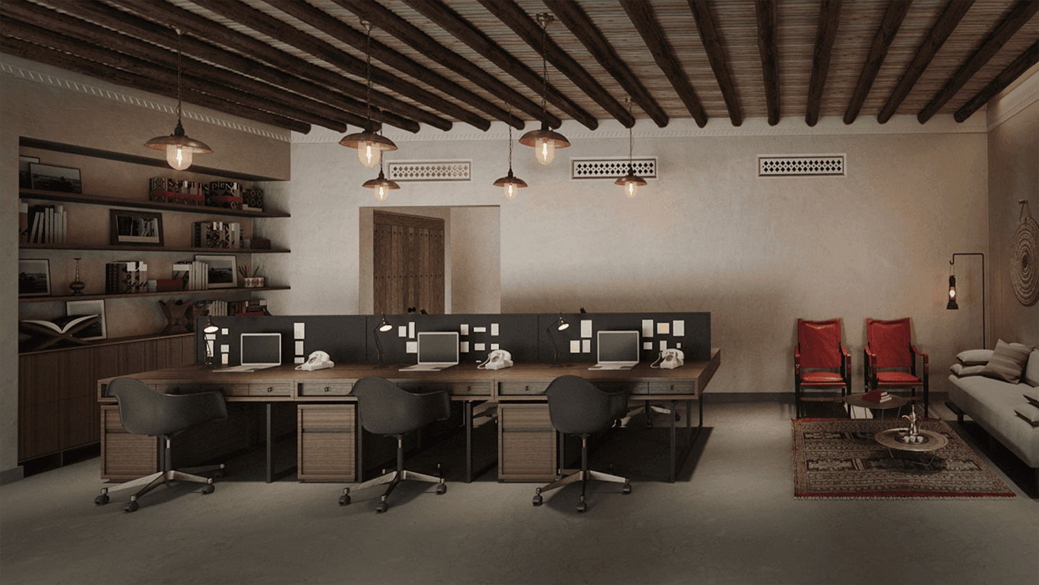 Interior render lounge area