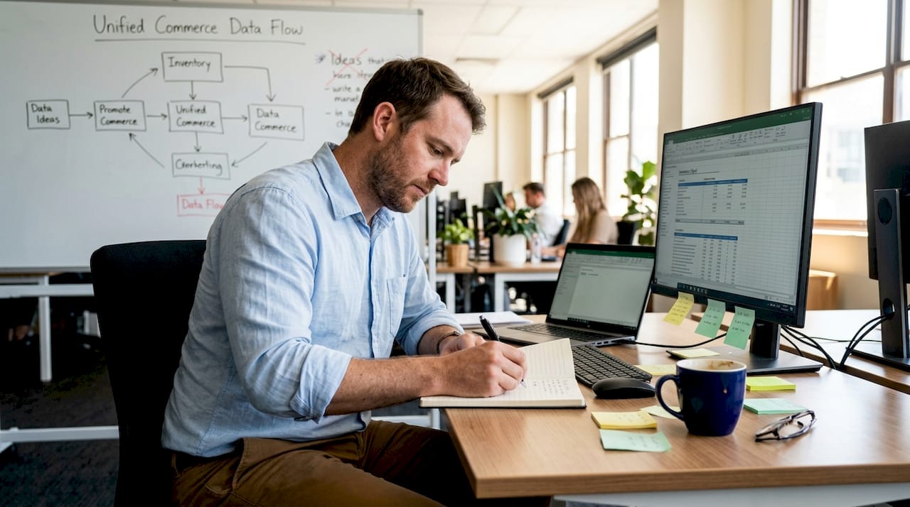 Analyst updates inventory in open workspace