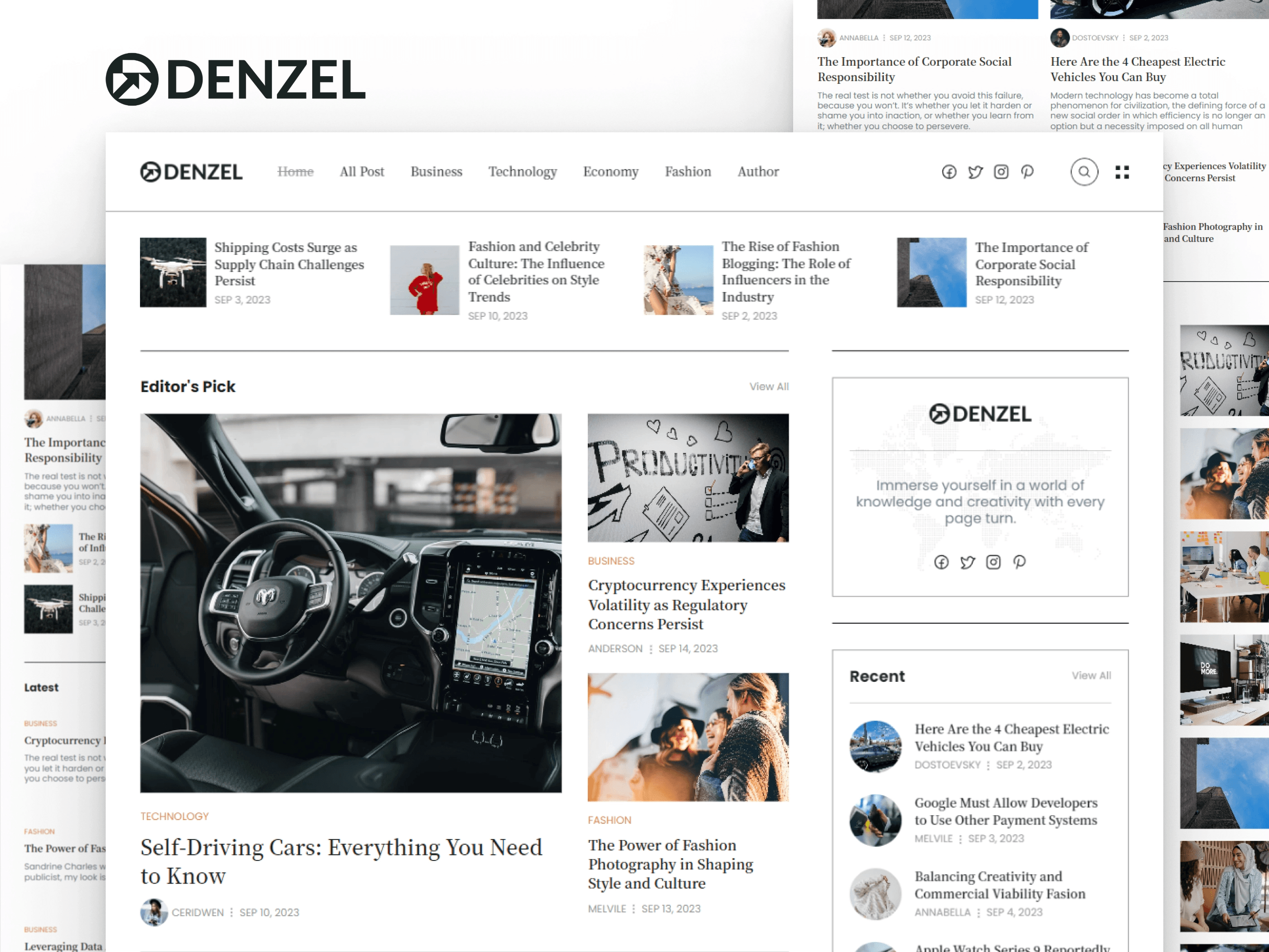 Top 9 Blog Website Templates - Denzel