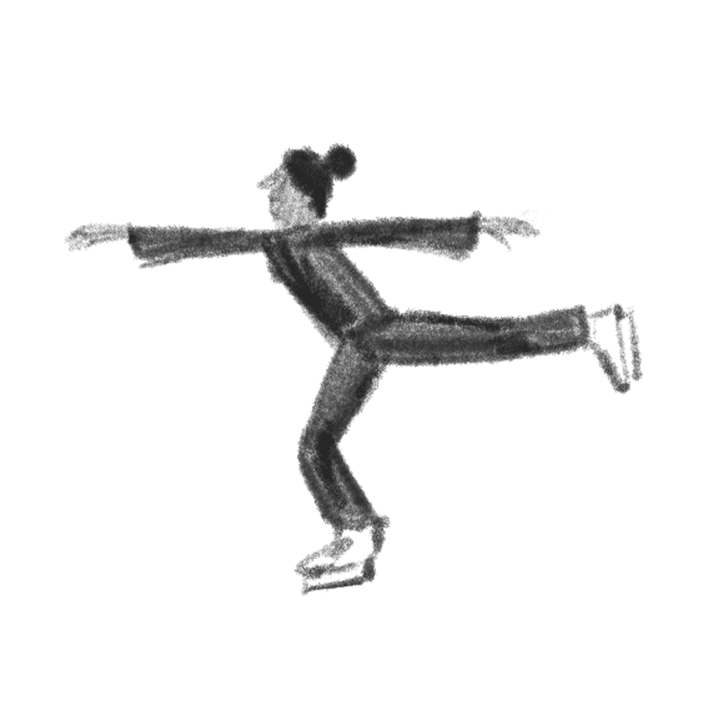 Fossum Bruk - Illustrasjon av dame på isskøyter