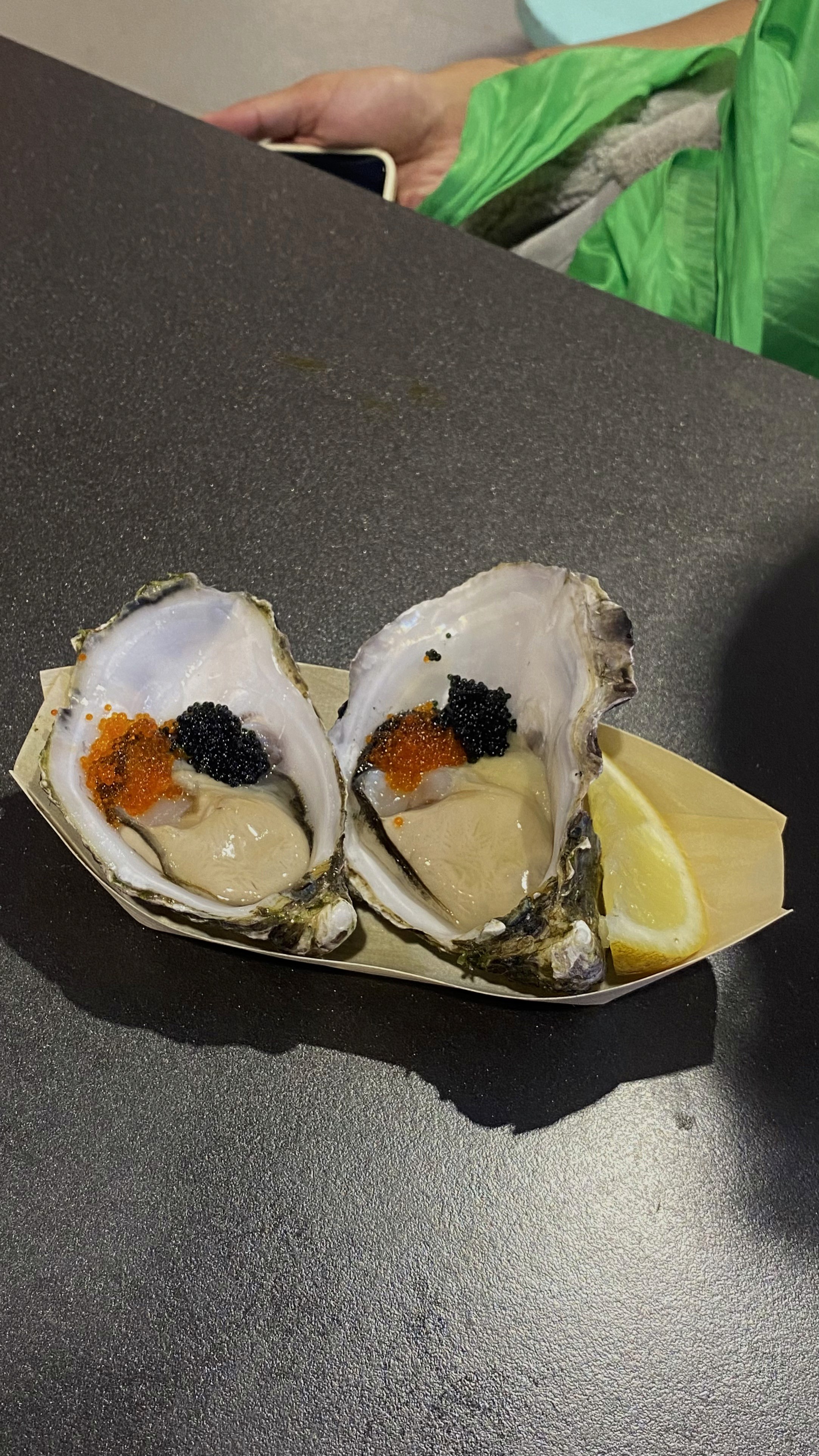 Two fresh oysters from the South Melbourne Market
