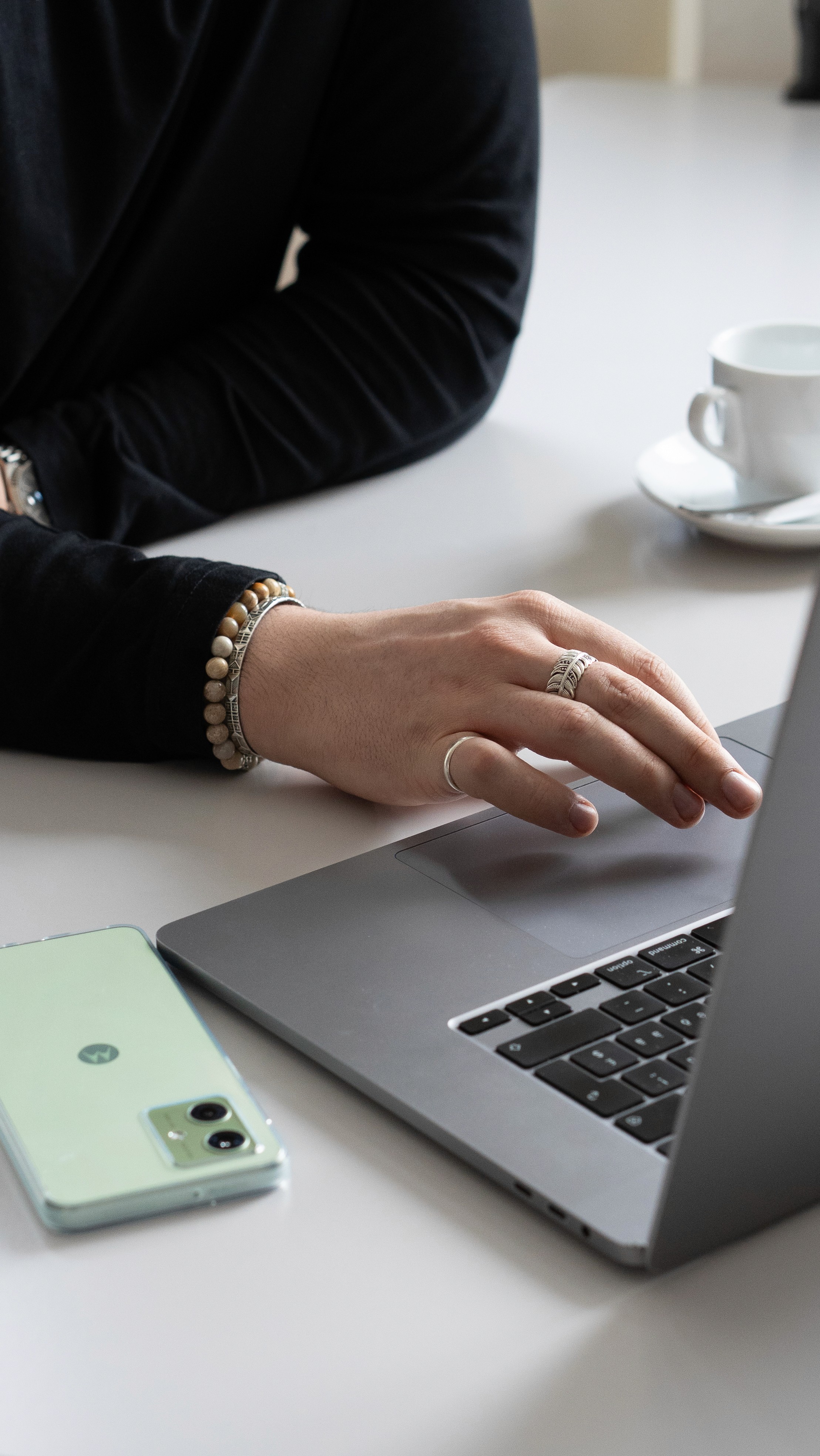 Profile portrait with natural lighting featuring long blonde hair