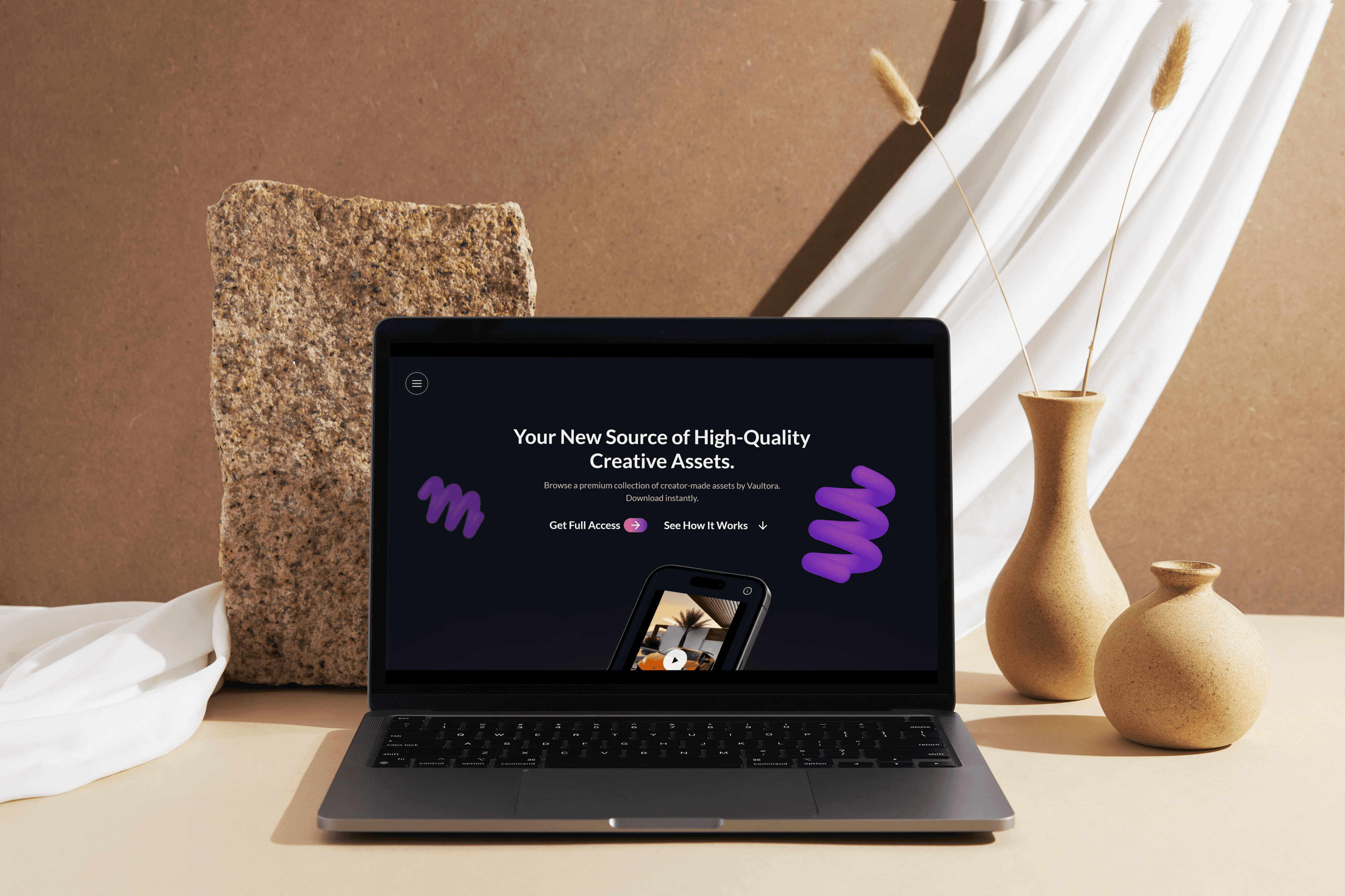 Vaultora on a laptop