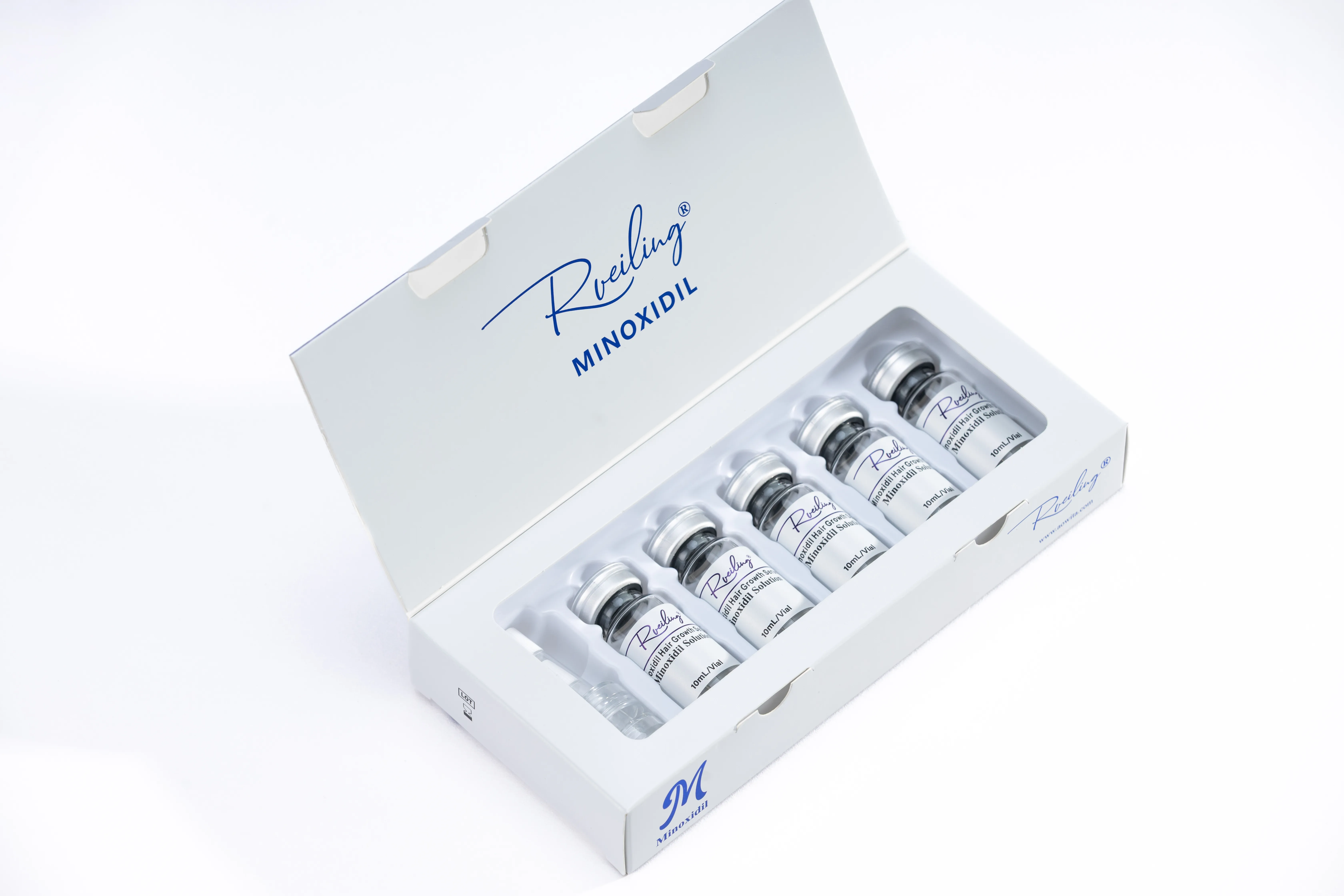 Minoxidil Hair Growth Serum bottle product shot on white background