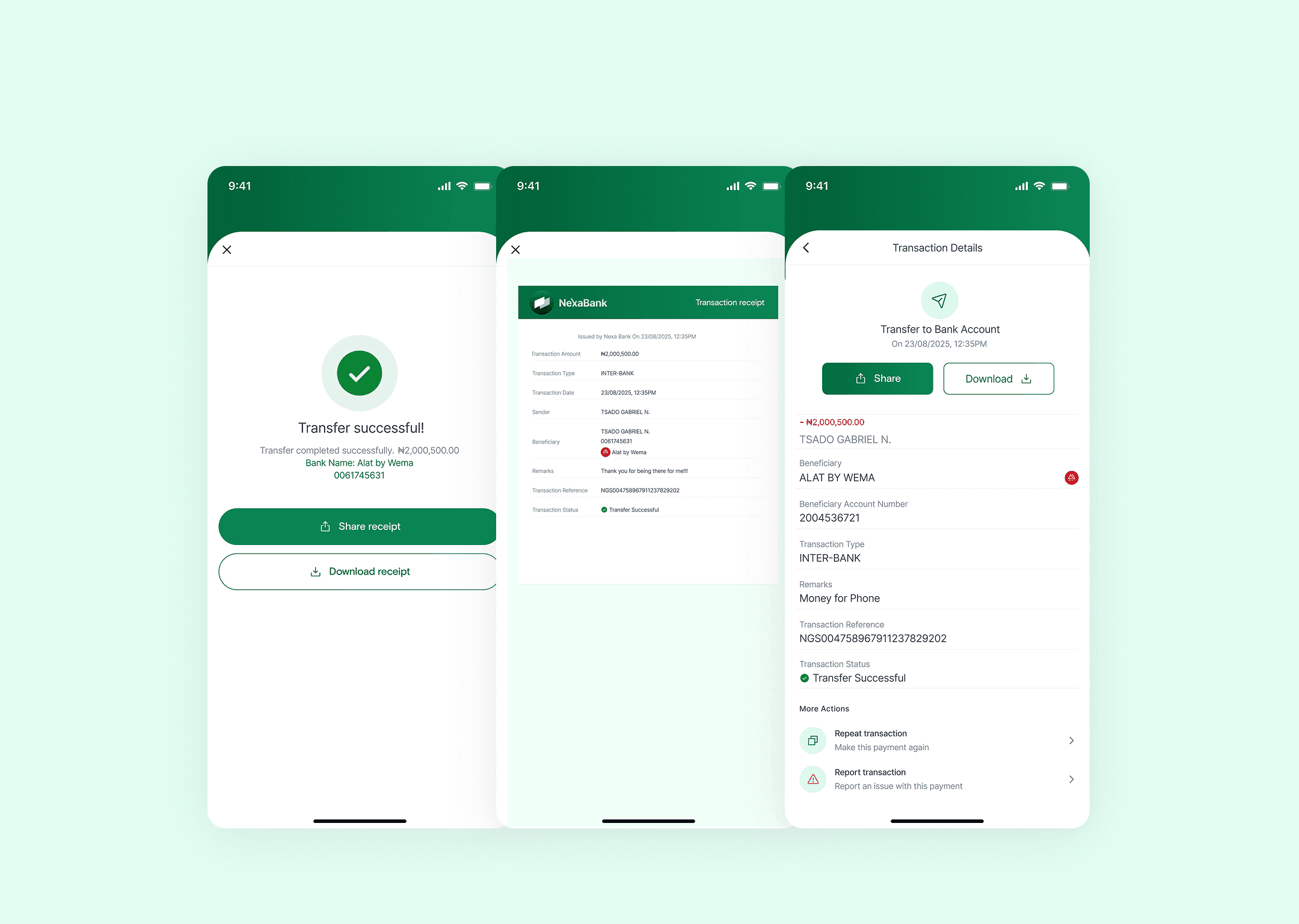 Receipt & Transaction Details