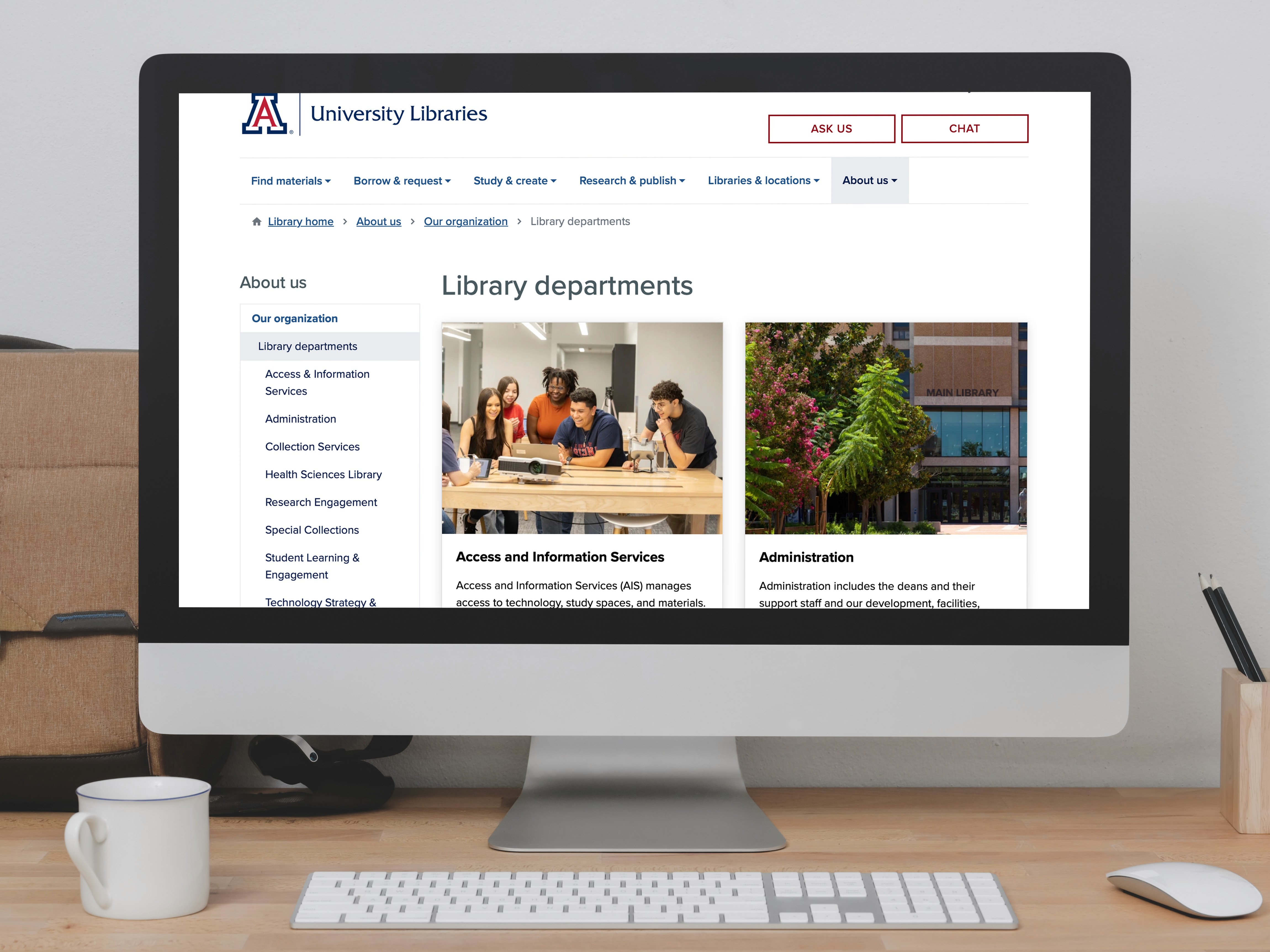 library website mockup