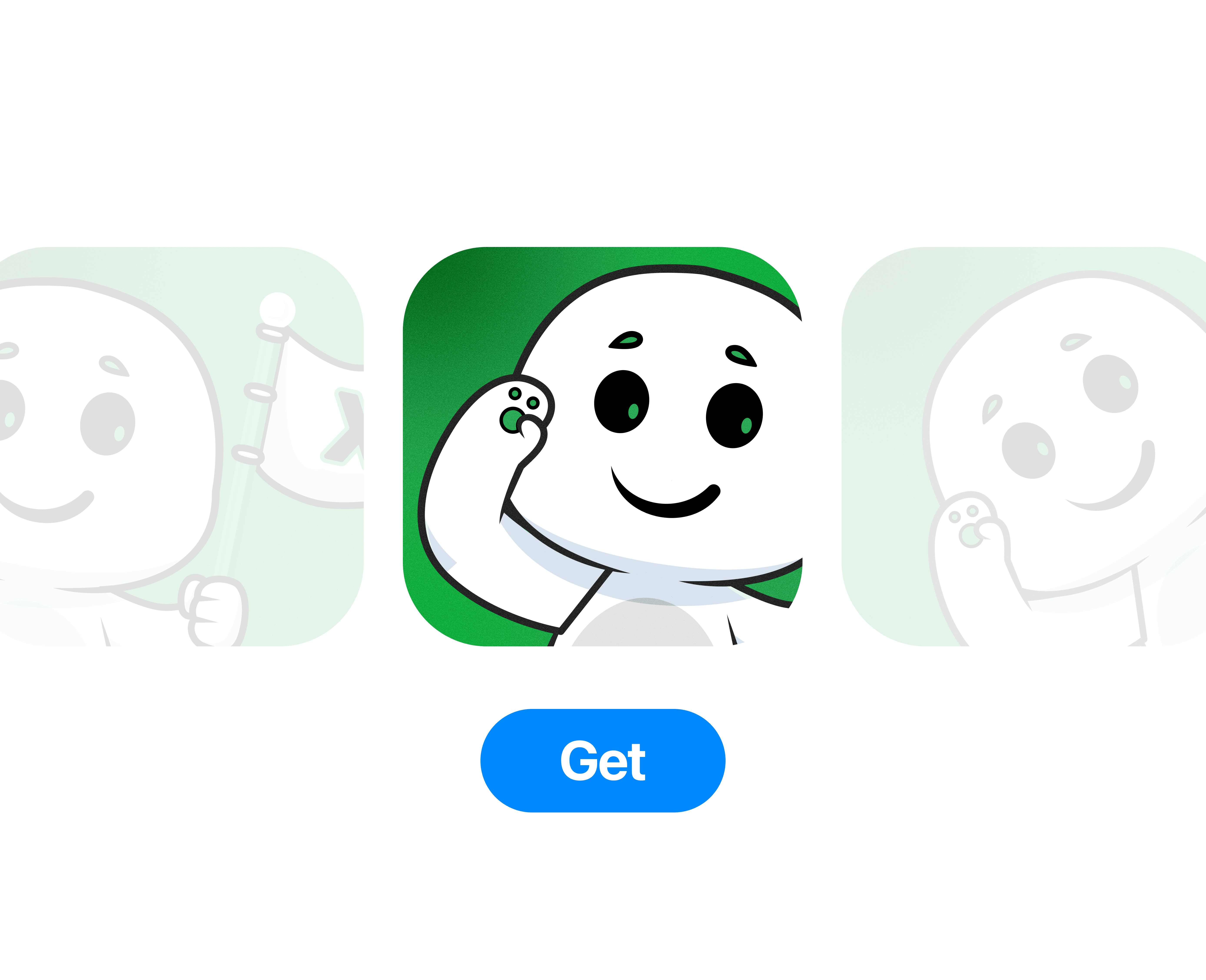 Centered orange rounded square icon with a white butterfly symbol, flanked by two faded grey butterfly icons in a grid layout on a white background.