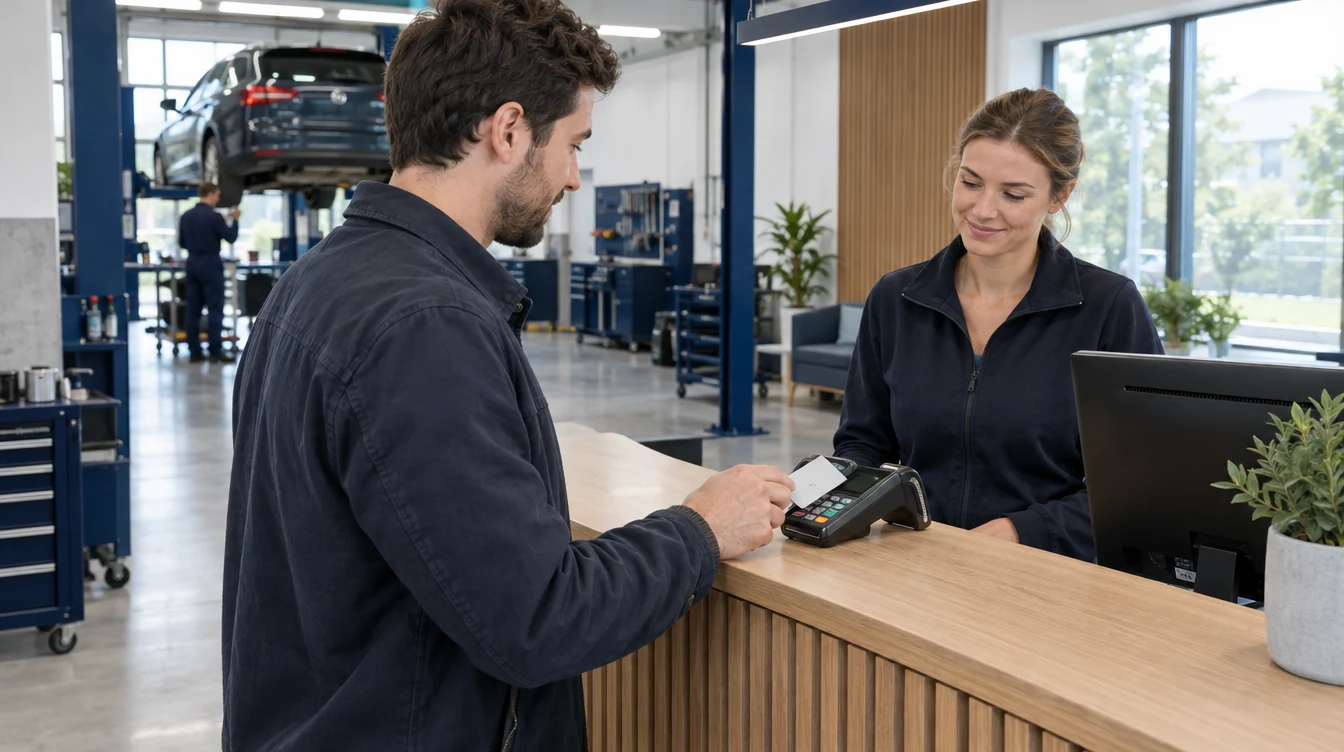 Kartenzahlung am Werkstattempfang