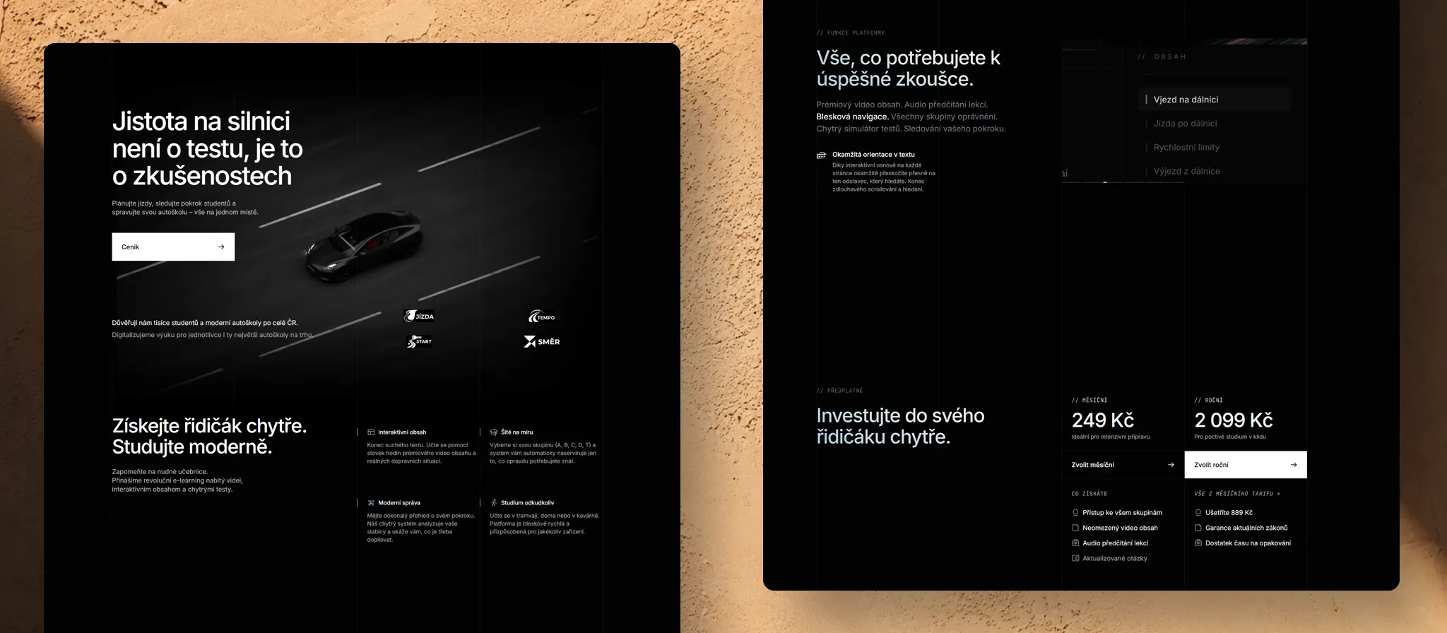 Případová studie tvorby prémiové produktové prezentace ve Frameru pro e-learningový portál technologické firmy.