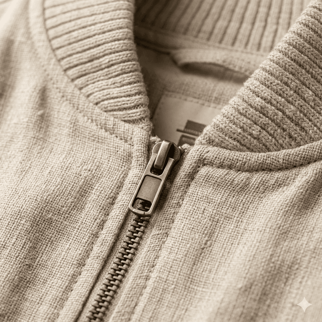 Linen Bomber Jacket - Detail