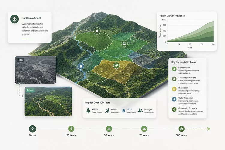 Long-term forestry planning visualization