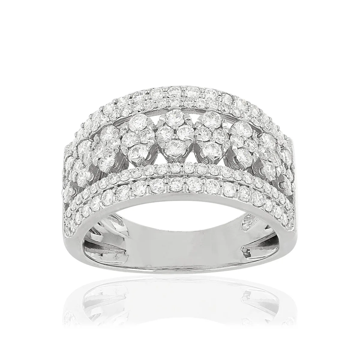 Bague en or blanc 750 sertie de diamants