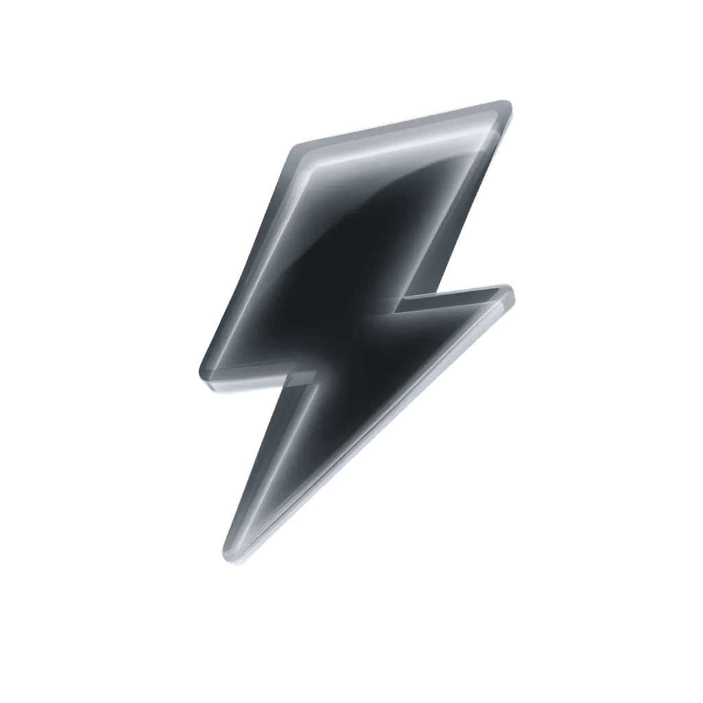 3D illustration of a lightning bolt