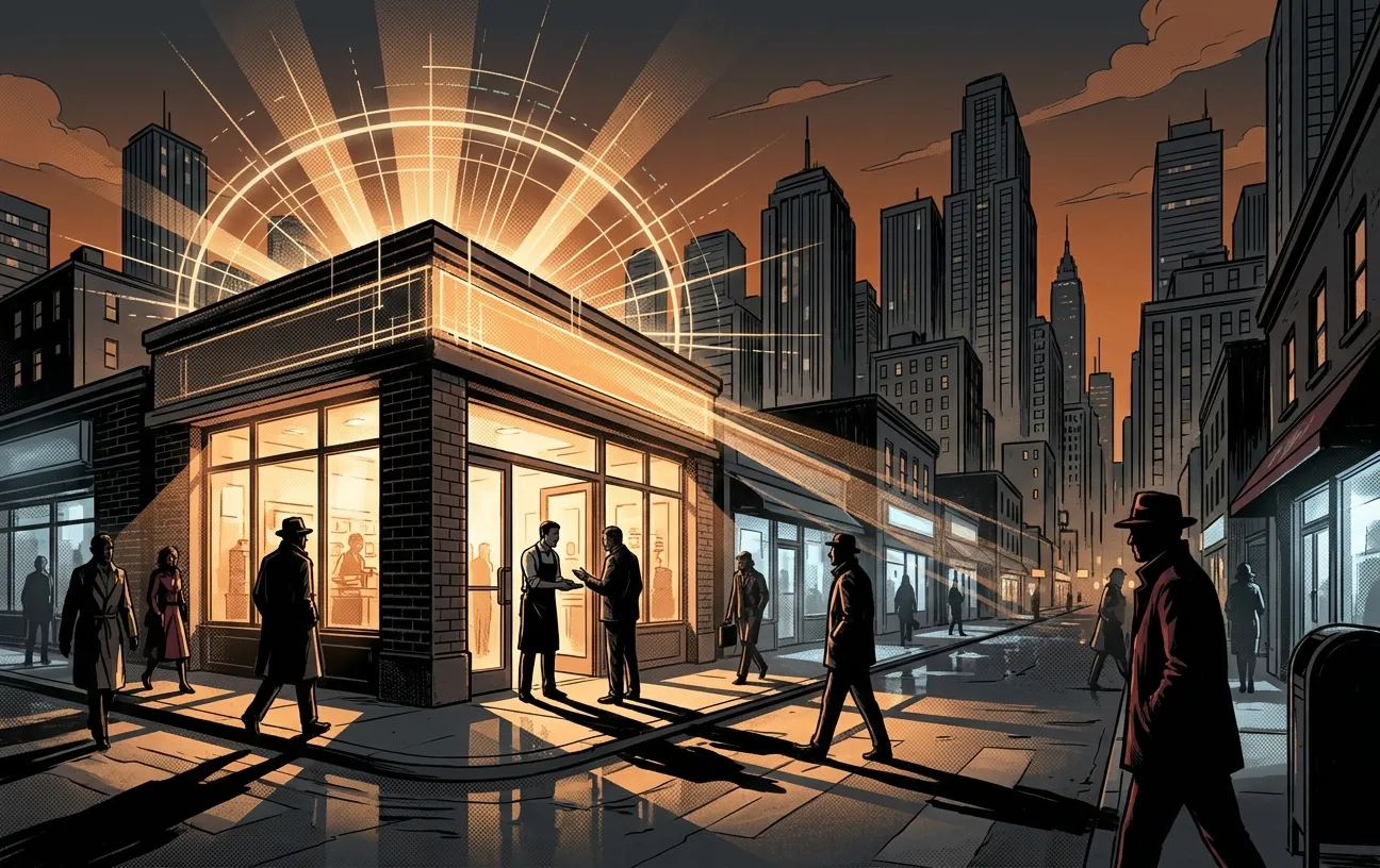 RockN' Socials, a Digital Marketing Agency, in a bustling city setting.