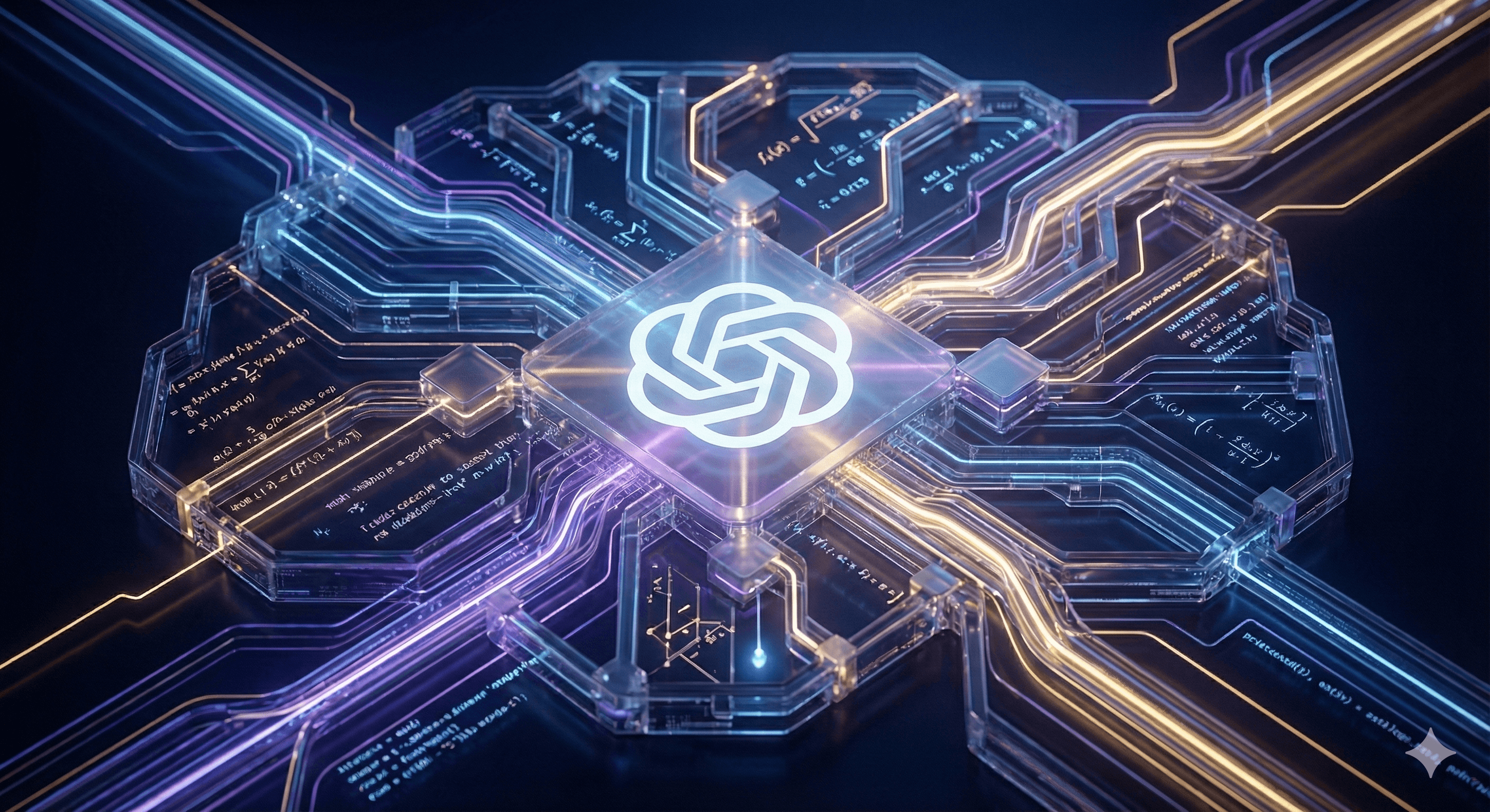 A glowing, futuristic circuit board with neon pathways converges at a central point, resembling a technological hub, symbolizing the innovative and interconnected nature of ChatGPT Business solutions.