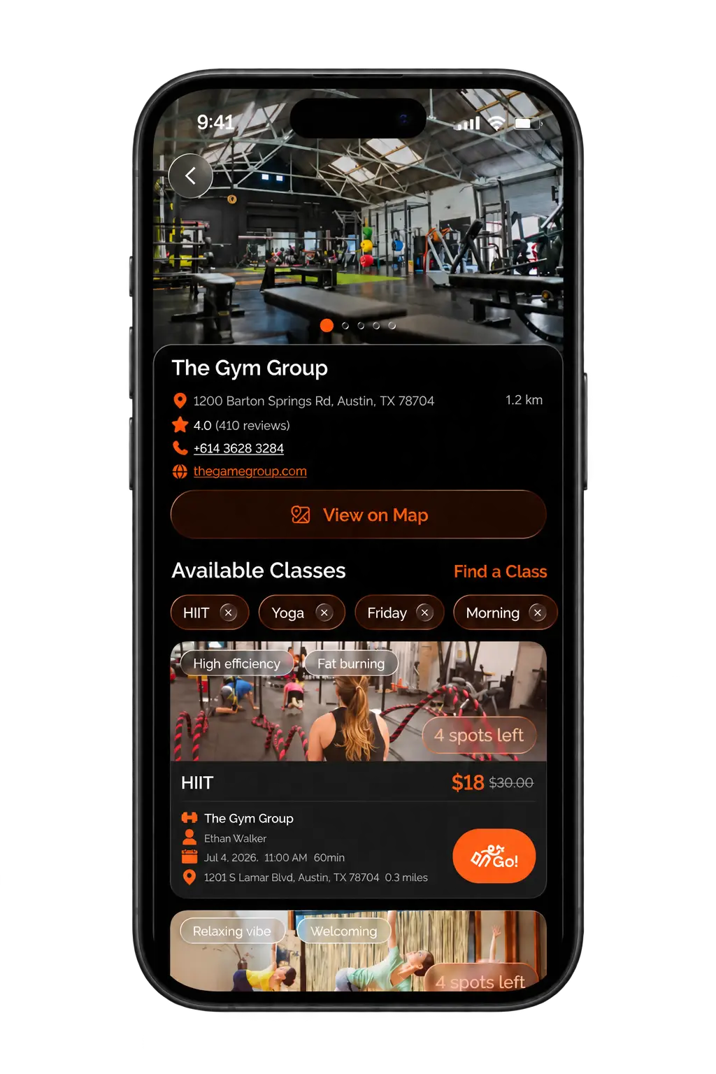 Goer mobile app interface 4