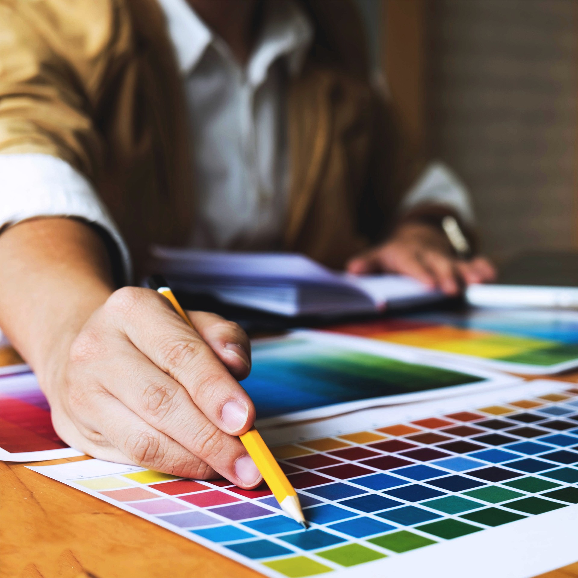 Woman with color palette