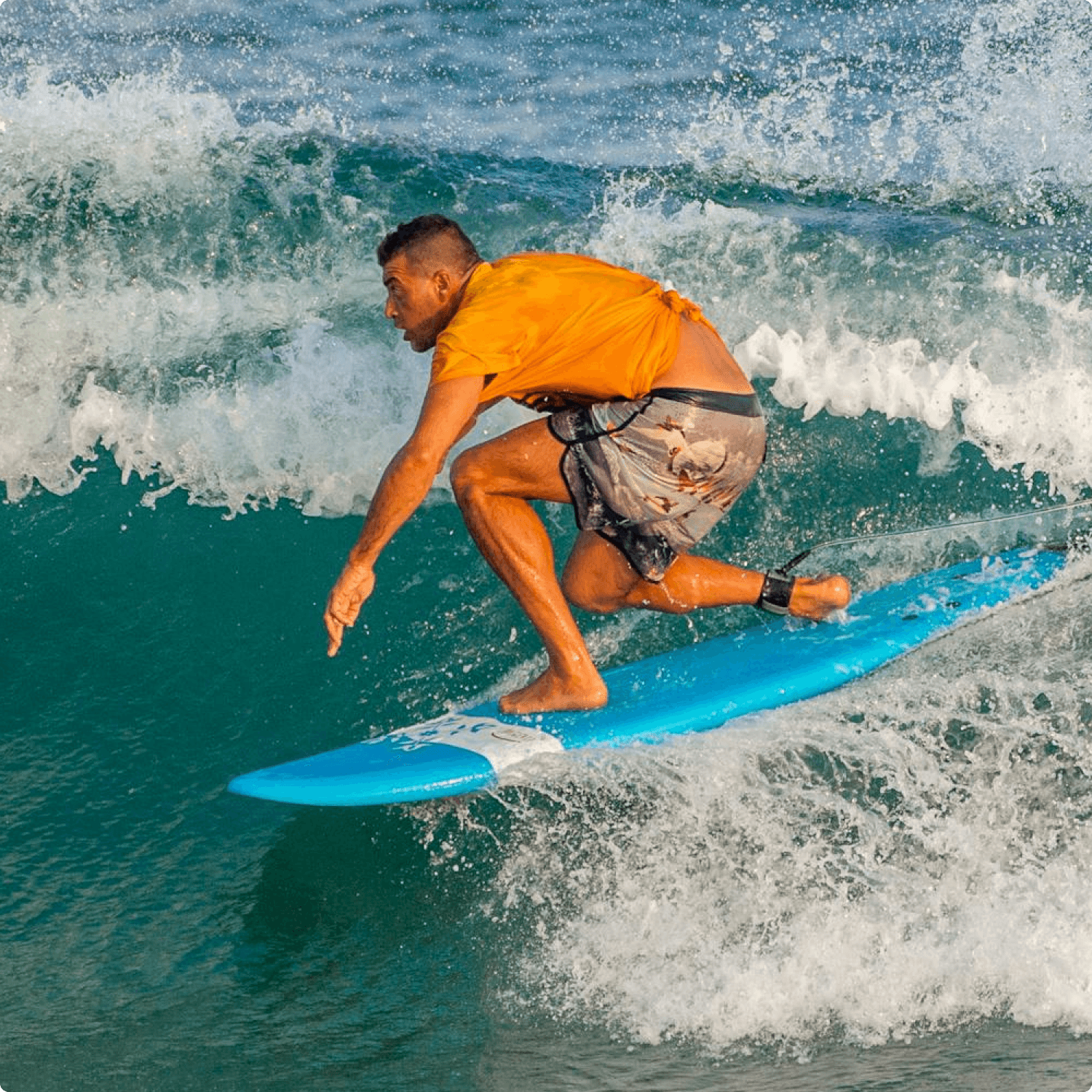 A man surfing