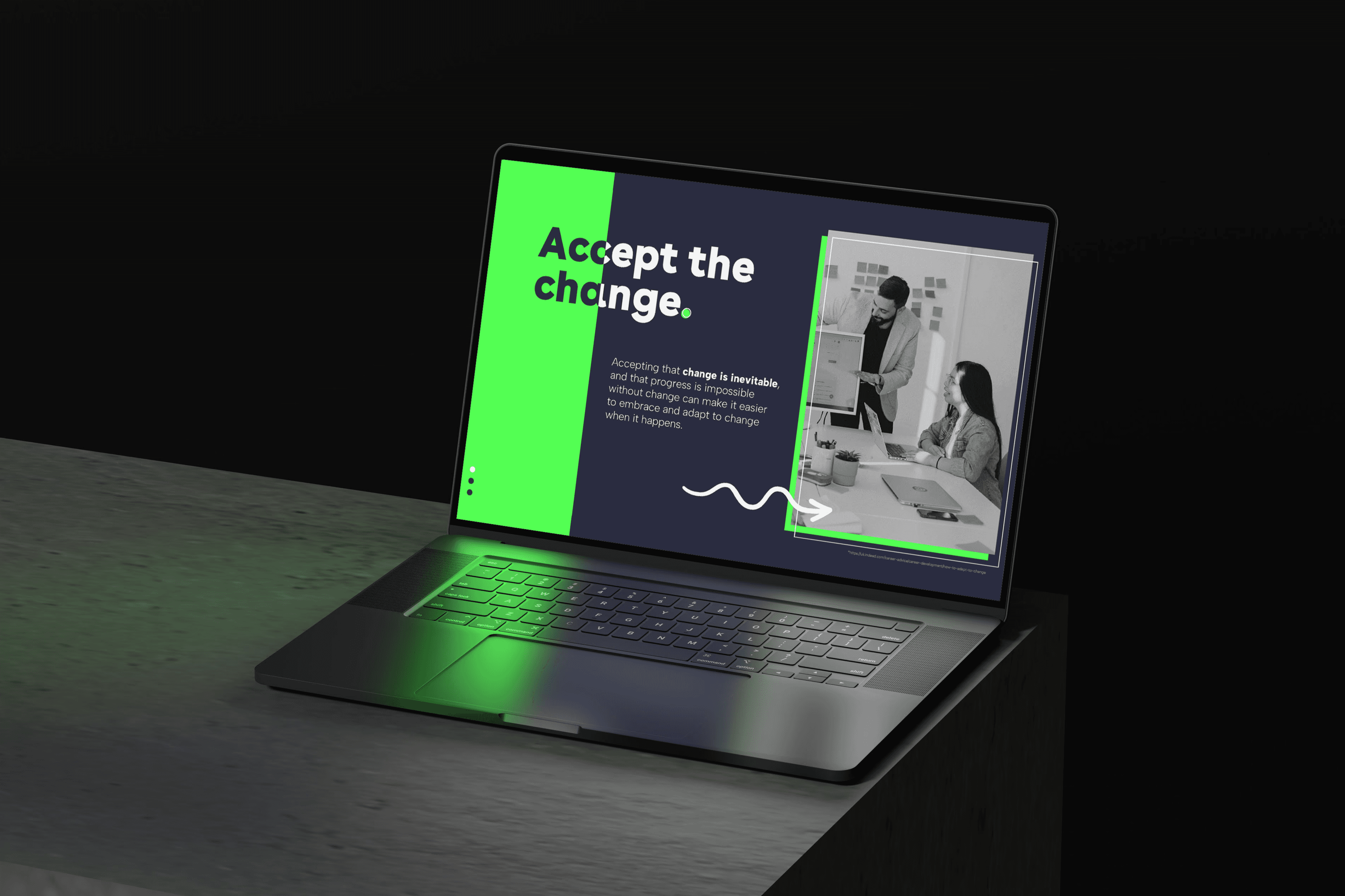 CPD event presentation in laptop mockup.