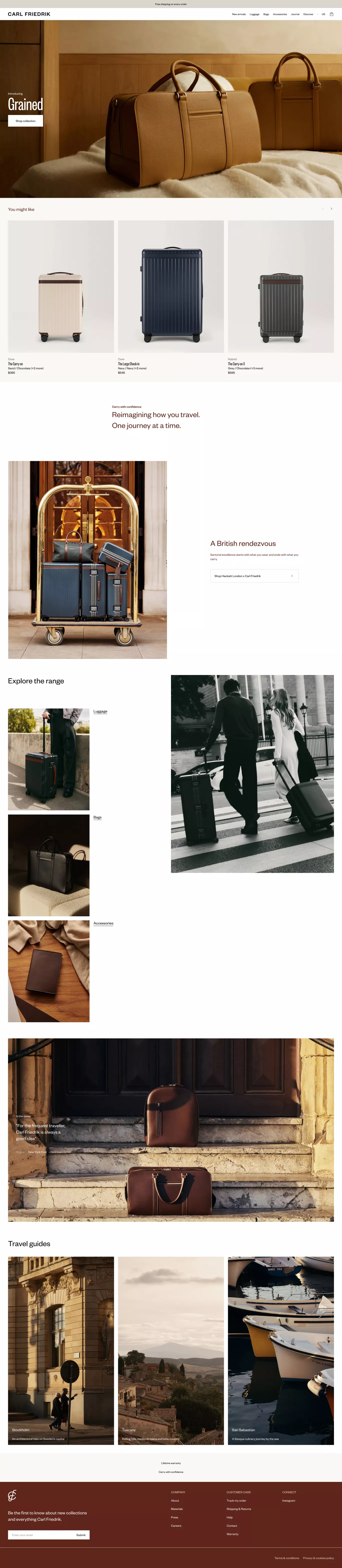 Carl Friedrik ecommerce page screenshot showcasing Fashion and Ecommerce design