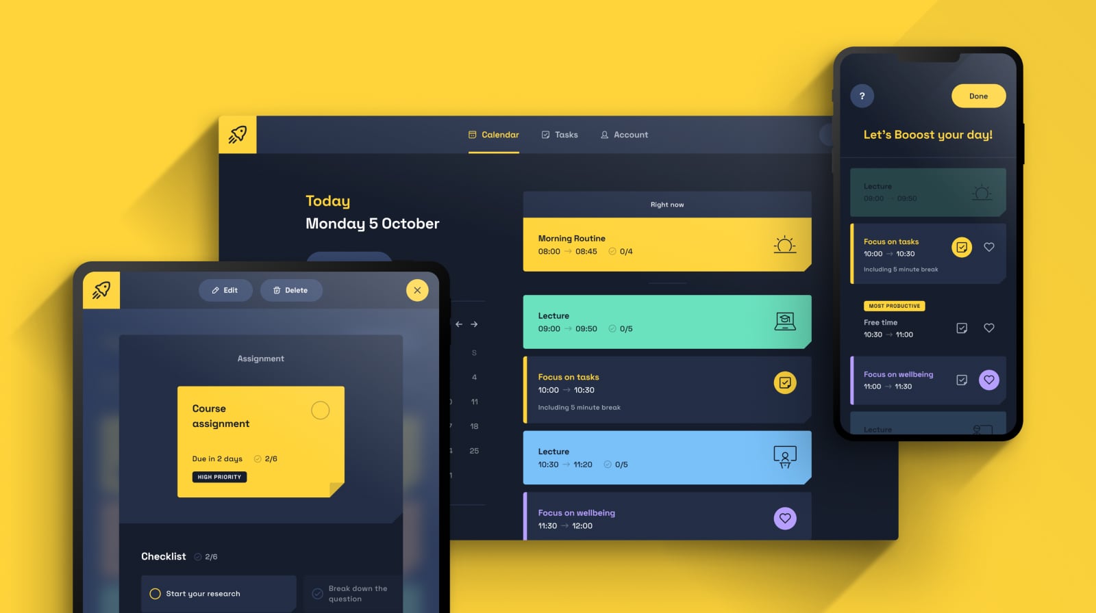 Booost web, tablet and mobile apps