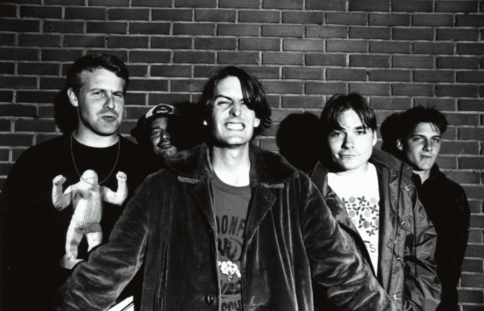 Black and white photo of the indie band Pavement