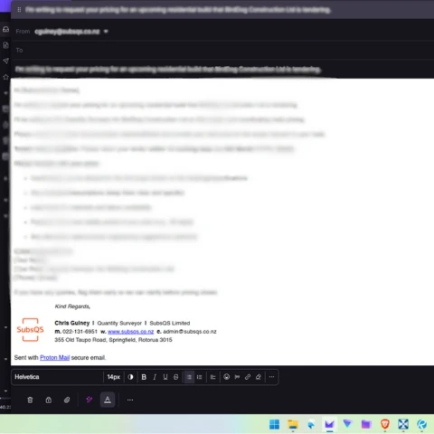 Subcontractor excel Workbook screenshot - template by SubsQS