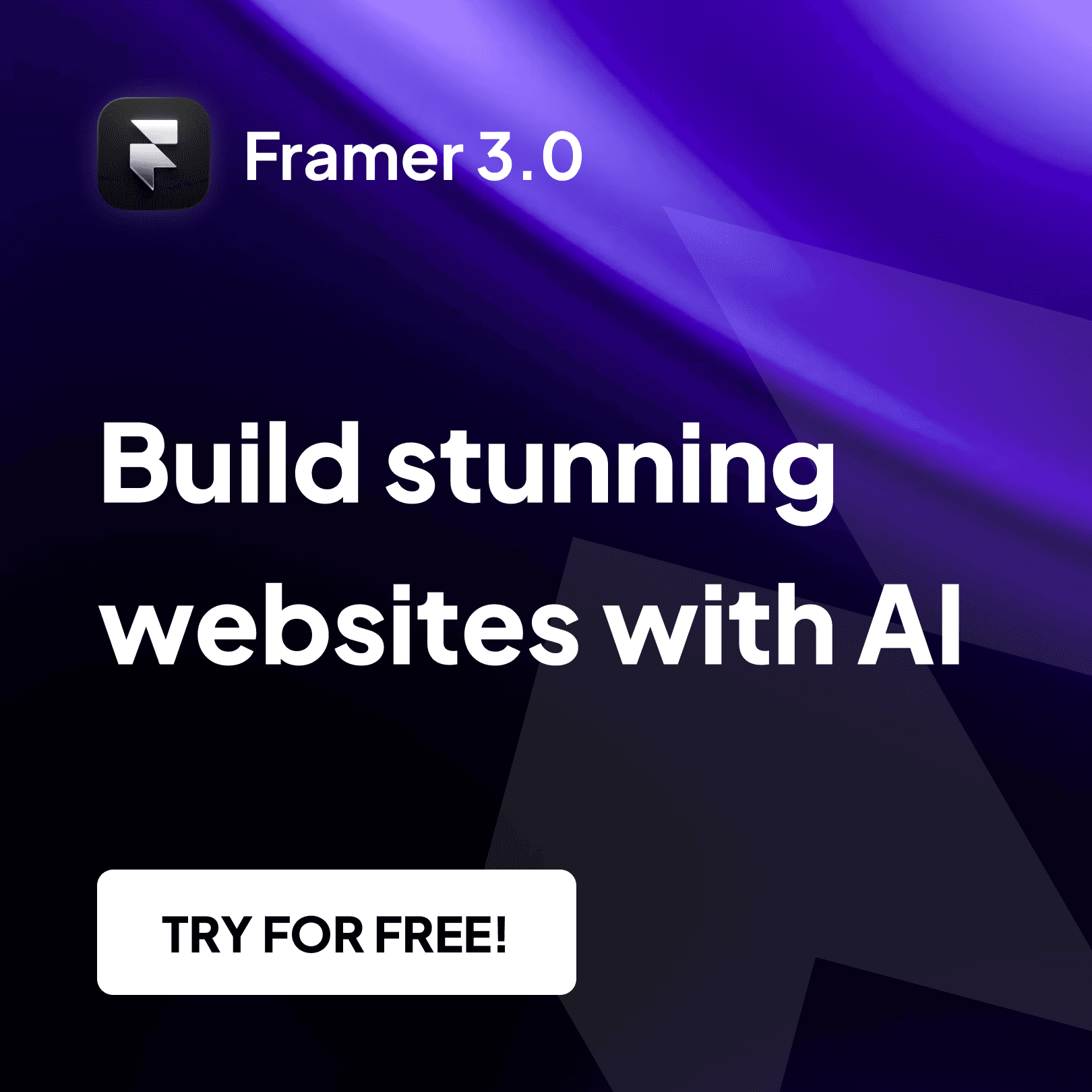 Framer 3.0 ad banner