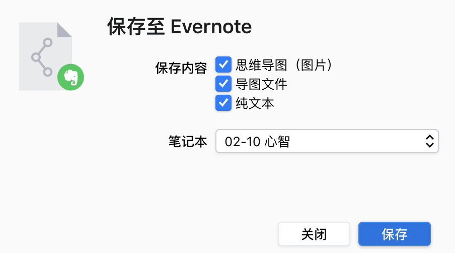 保存至Evernote界面