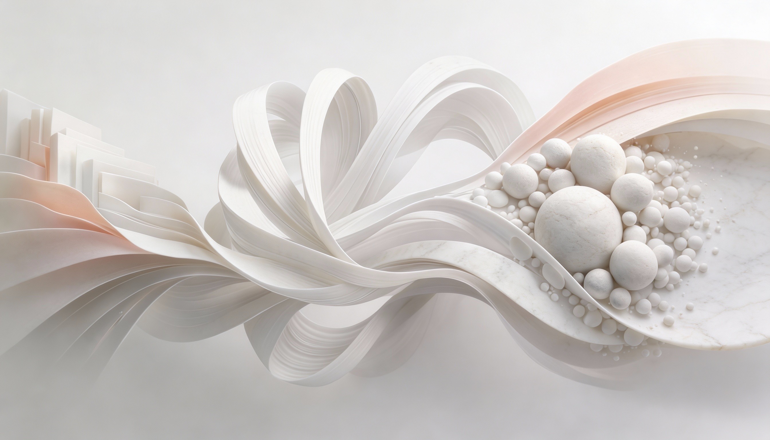 Abstract macro of a glass drop forming a black-and-white flower shape through light refraction on a soft gray background.