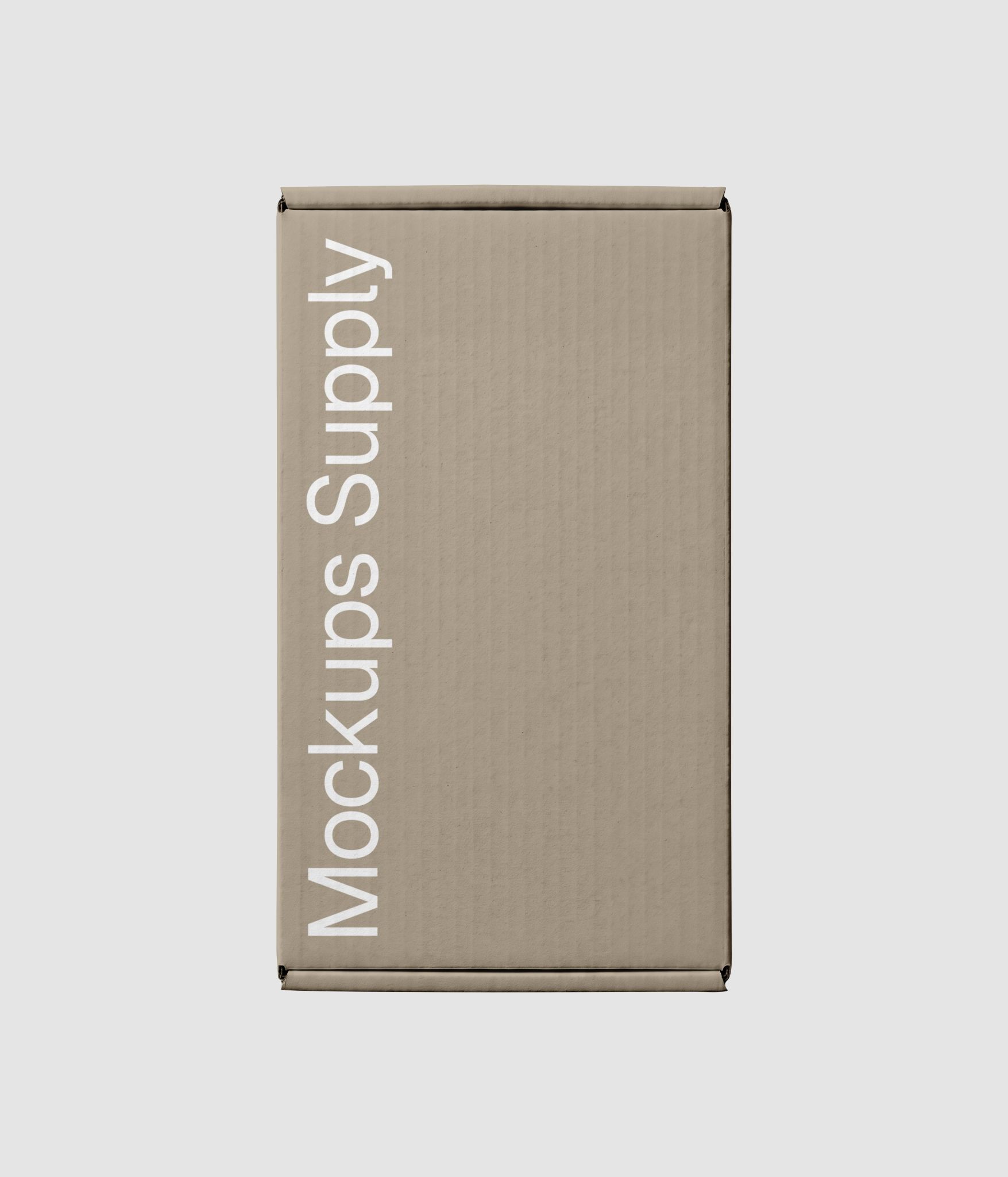 Tall kraft mailer box mockup with editable artwork area download on Mockups Supply
