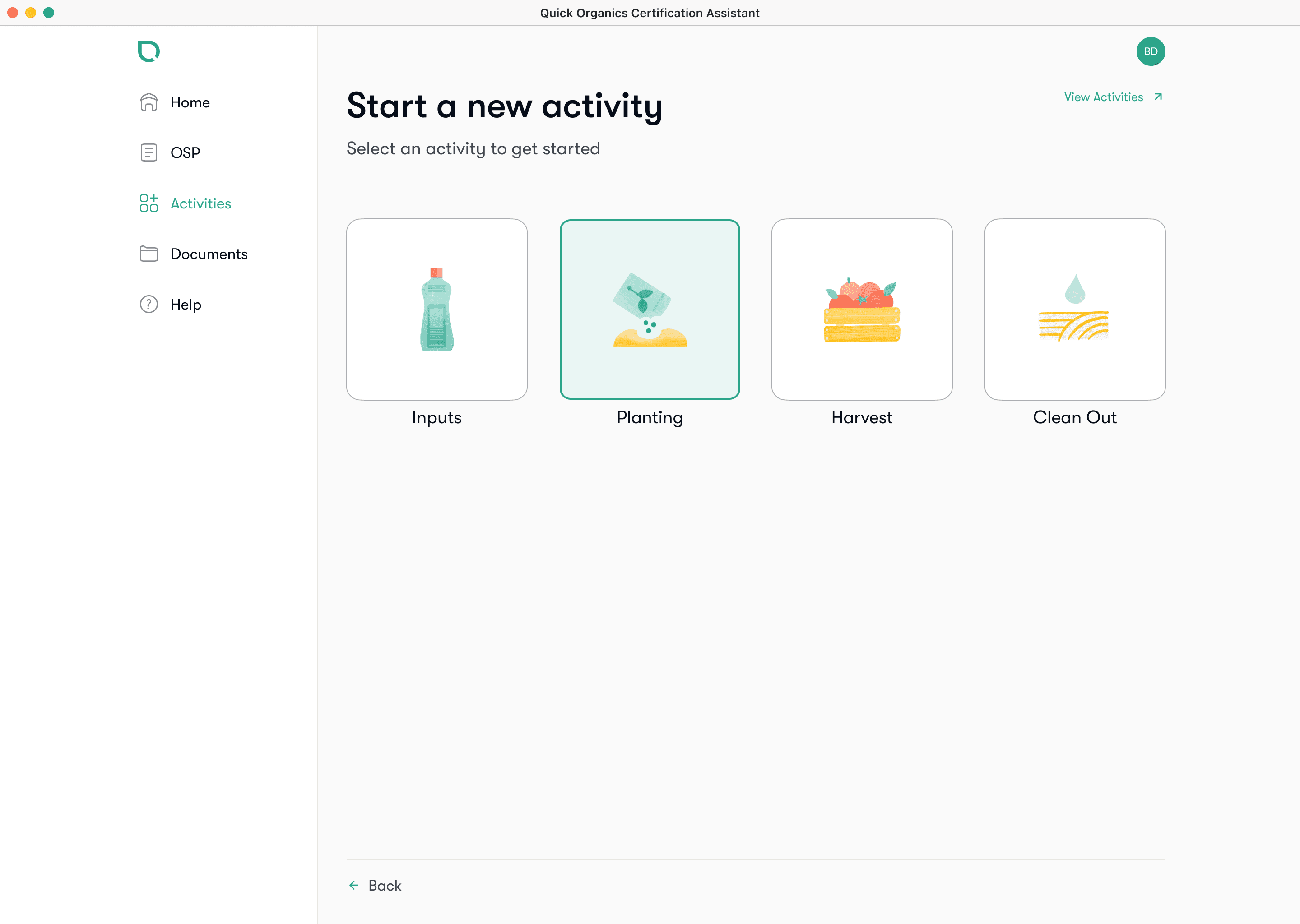 Quick Organics Activity Tracker