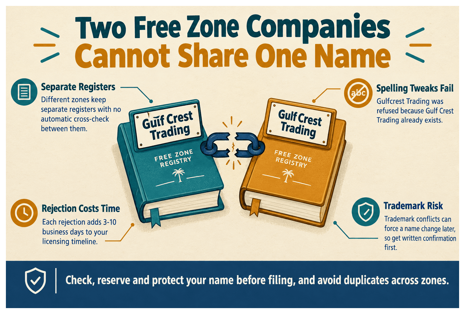 Infographic: Can Two UAE Free Zone Companies Share the Same Trade Name