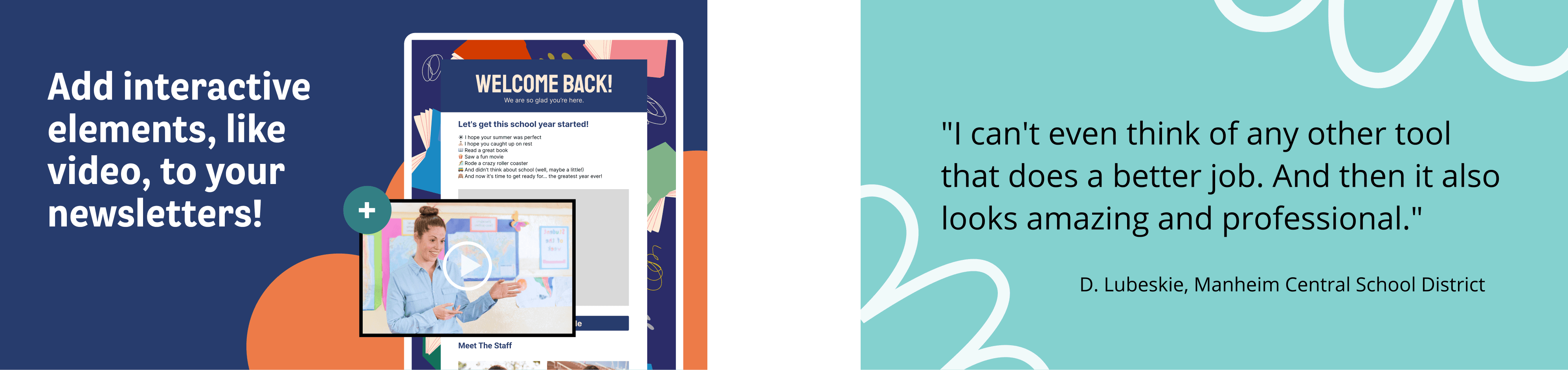 1200x628 ads and social posts for product UI features like interactive videos and testimonials