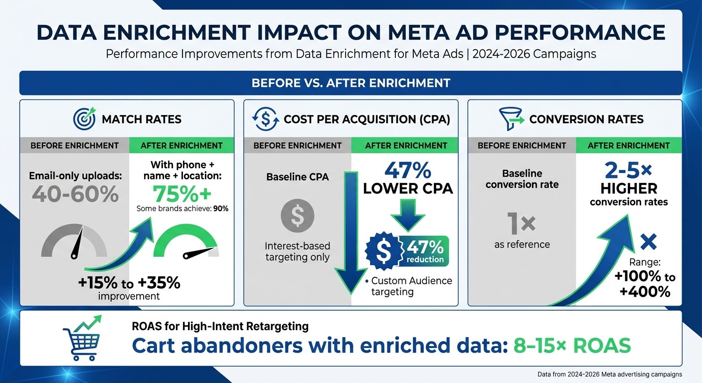 Data Enrichment Impact on Meta Ad Performance: Key Metrics Before and After