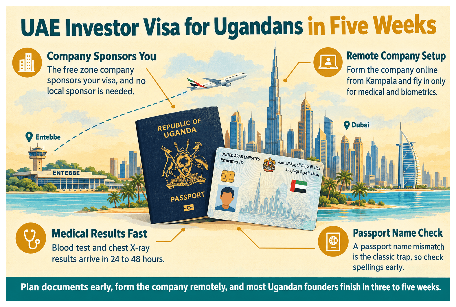 Infographic: UAE Investor Visa for Ugandan Nationals: Cost and Steps