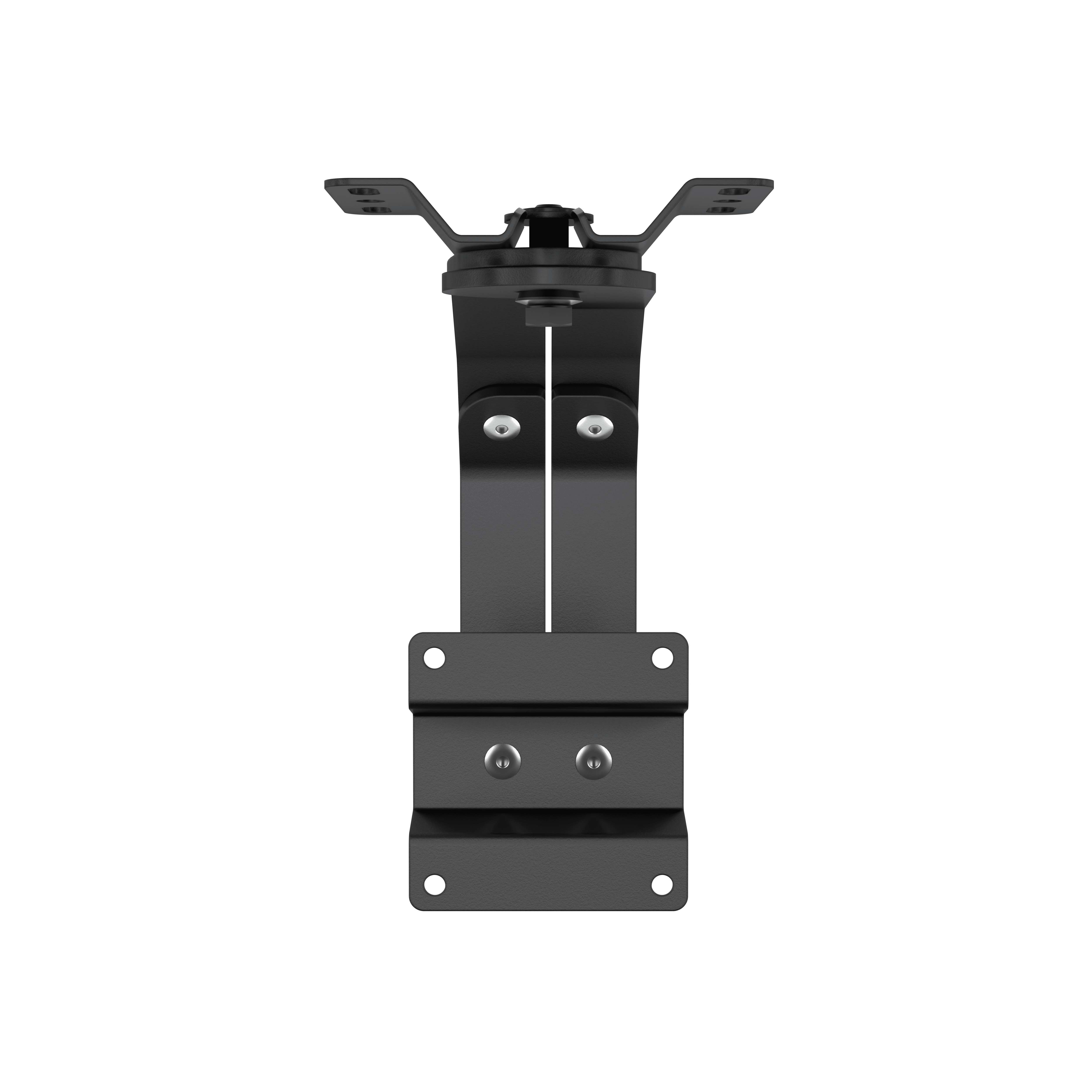 Black metal bracket with bolts.