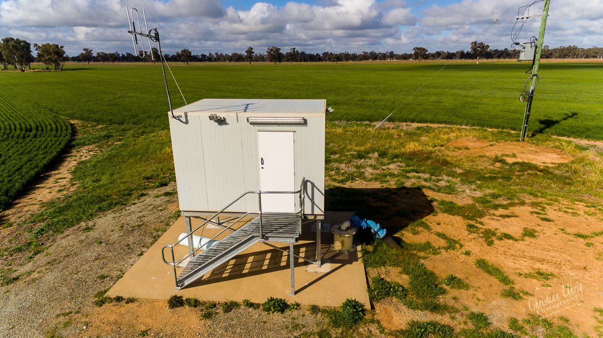 Uminex completed pump station control building with access platform and electrical systems supporting regional water supply infrastructure