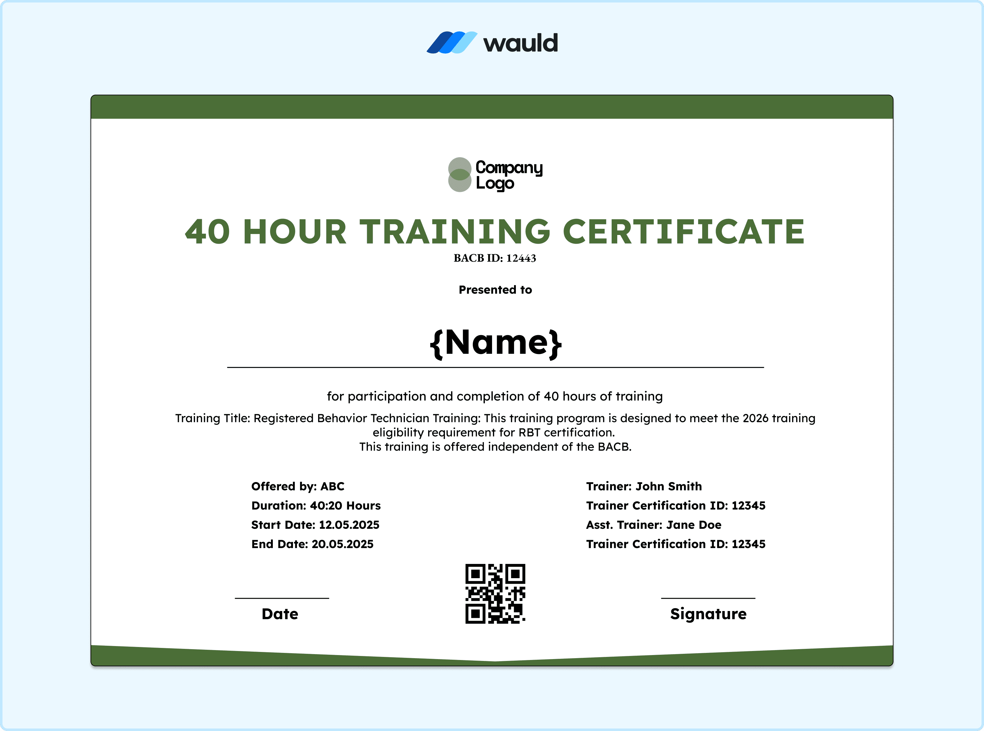 RBT Certificate