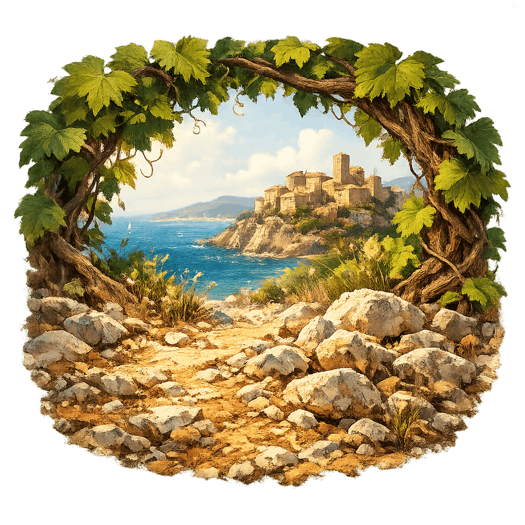 Detailed graphic of the Bandol wine region.