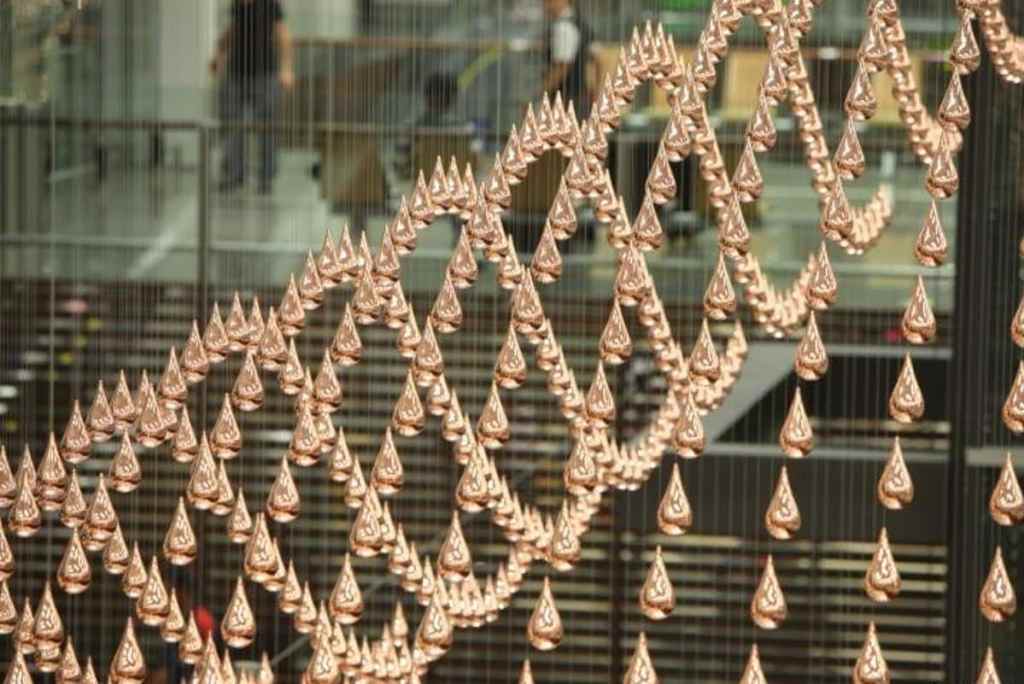 Rain drop art installation at Changi airport, Singapore