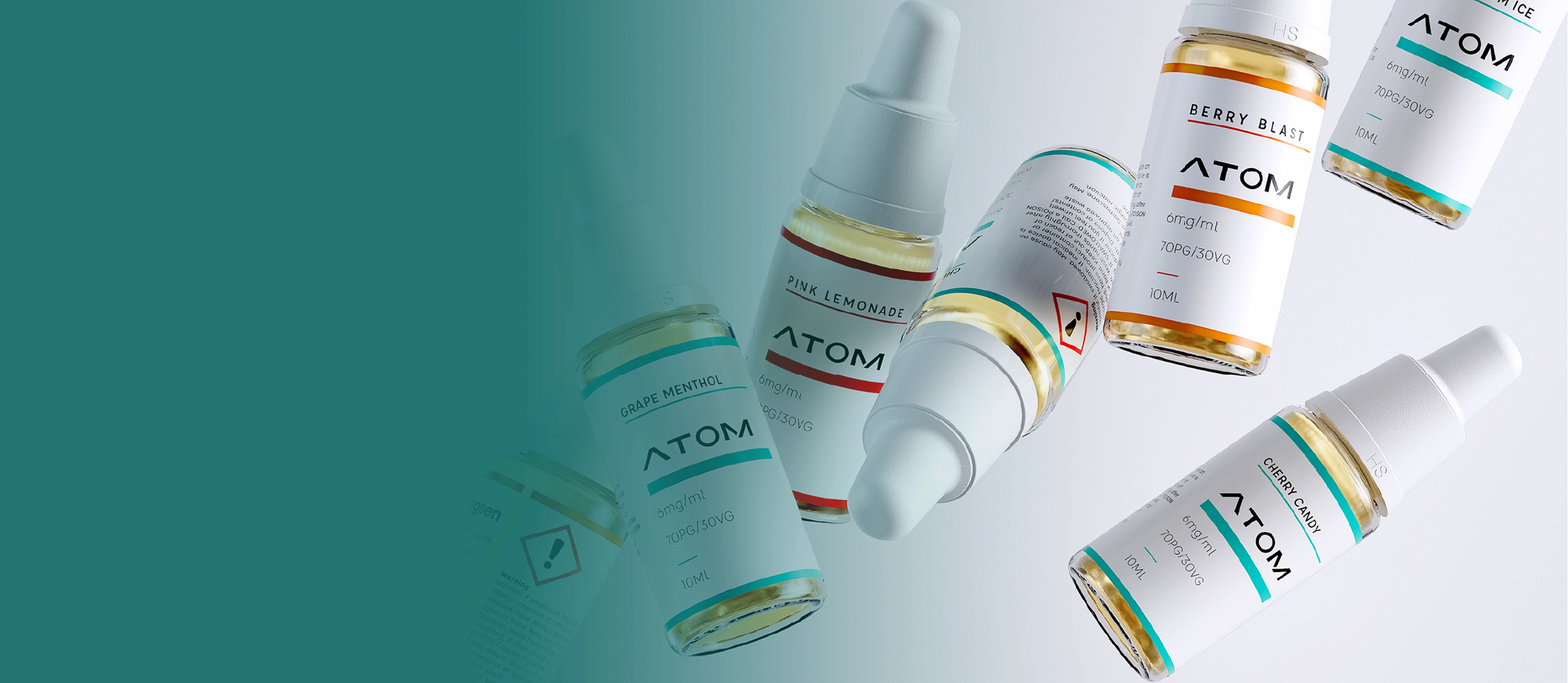 ATOM E-Liquids wholesale e-liquid supplier with branded 10ml freebase e-liquid products