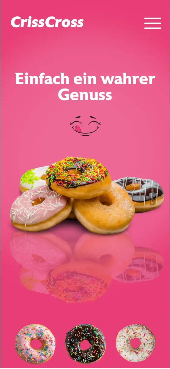 Responsive Website-Layout Donut-Geschäft