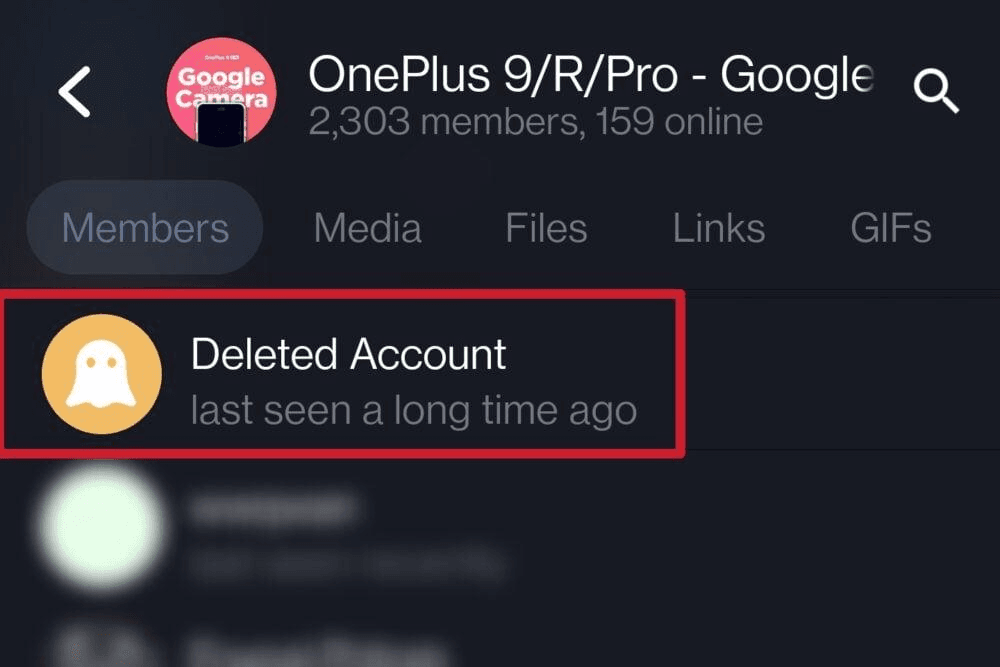deleted telegram account in messages