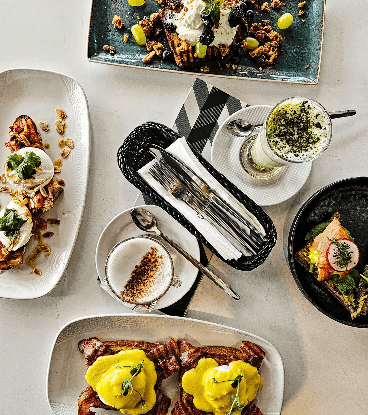 food served on the table from a restaurant