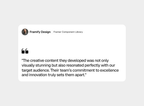 Framer Testimonial Card Component