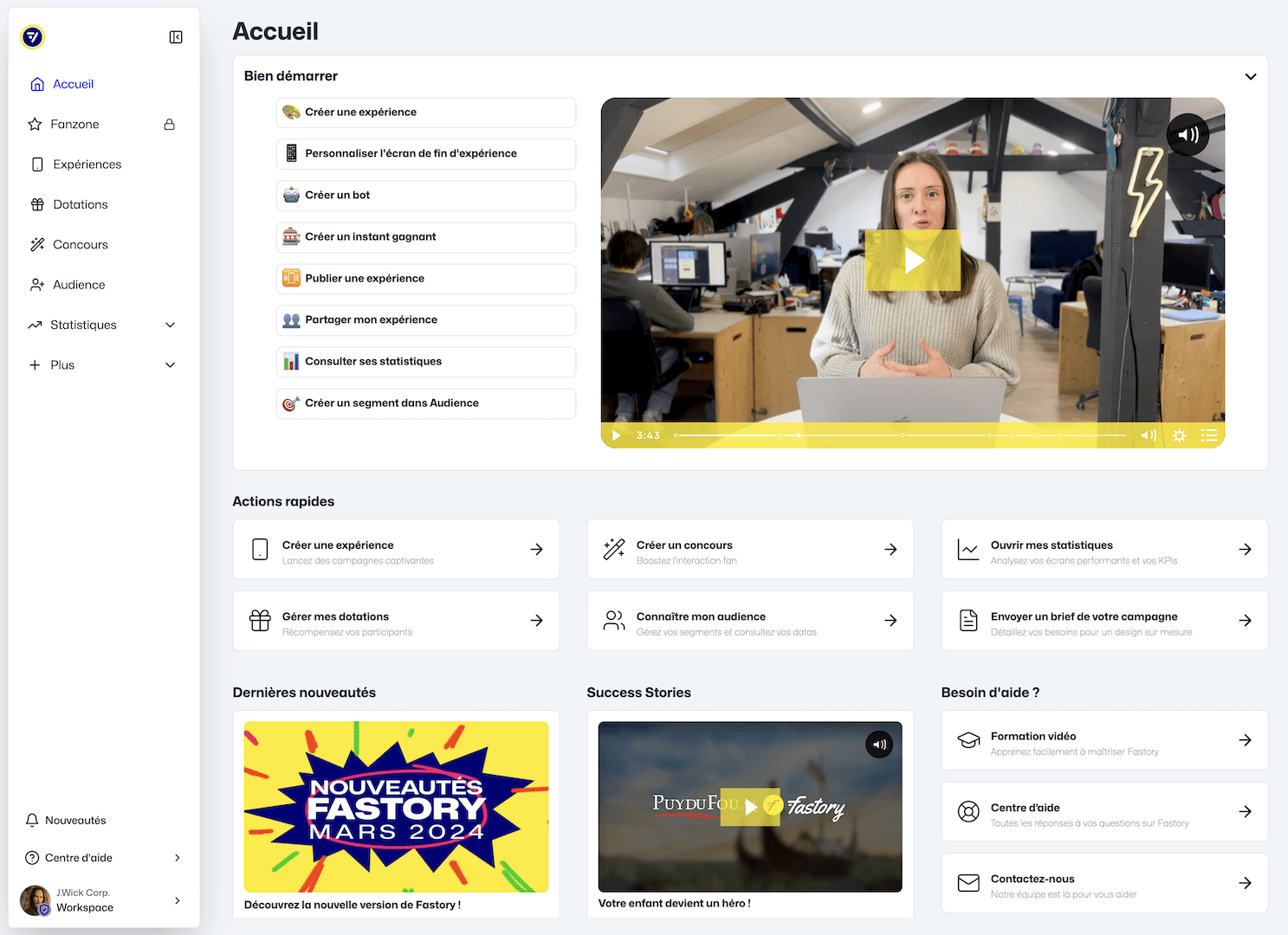 Fastory homepage